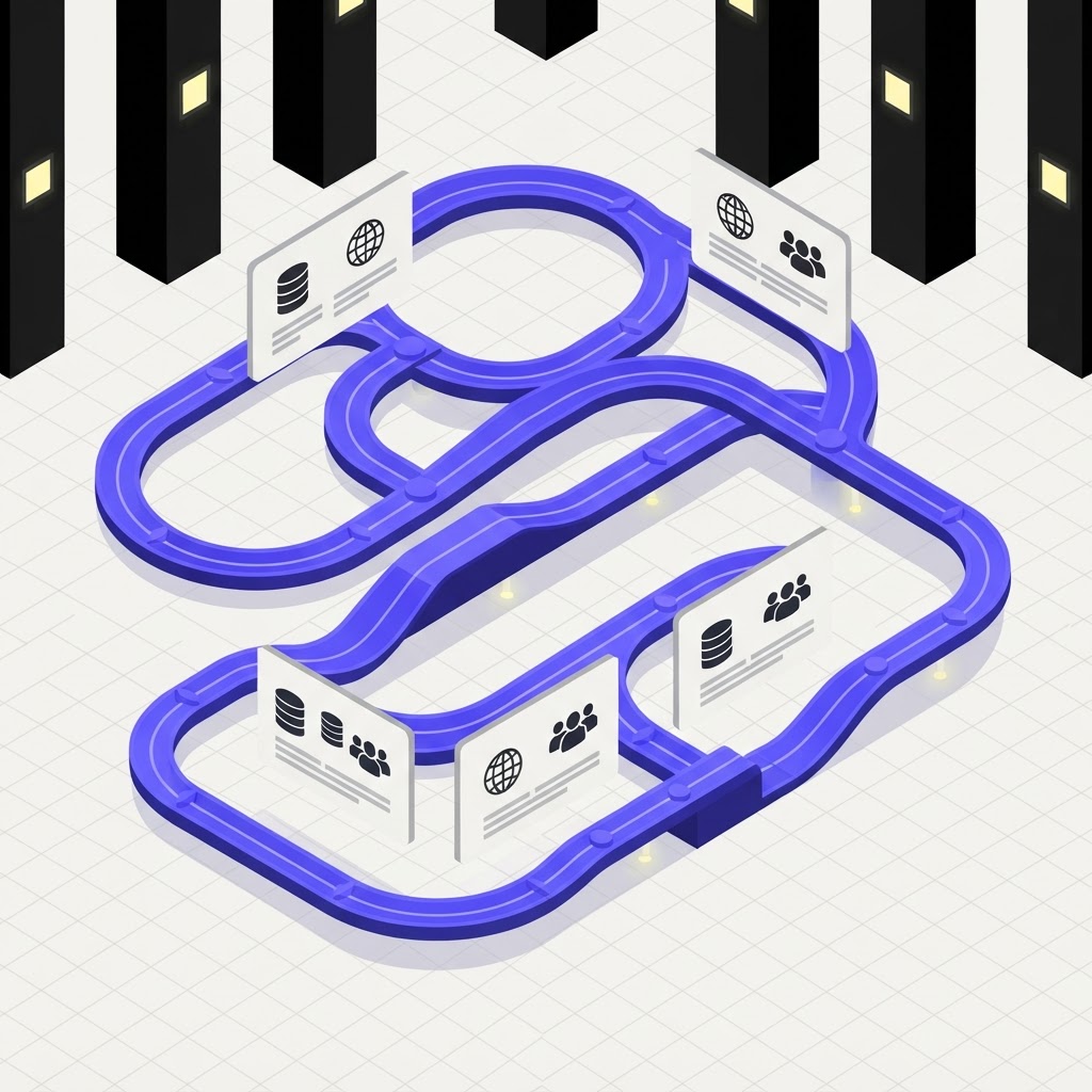 Isometric illustration of an always on monitoring loop system