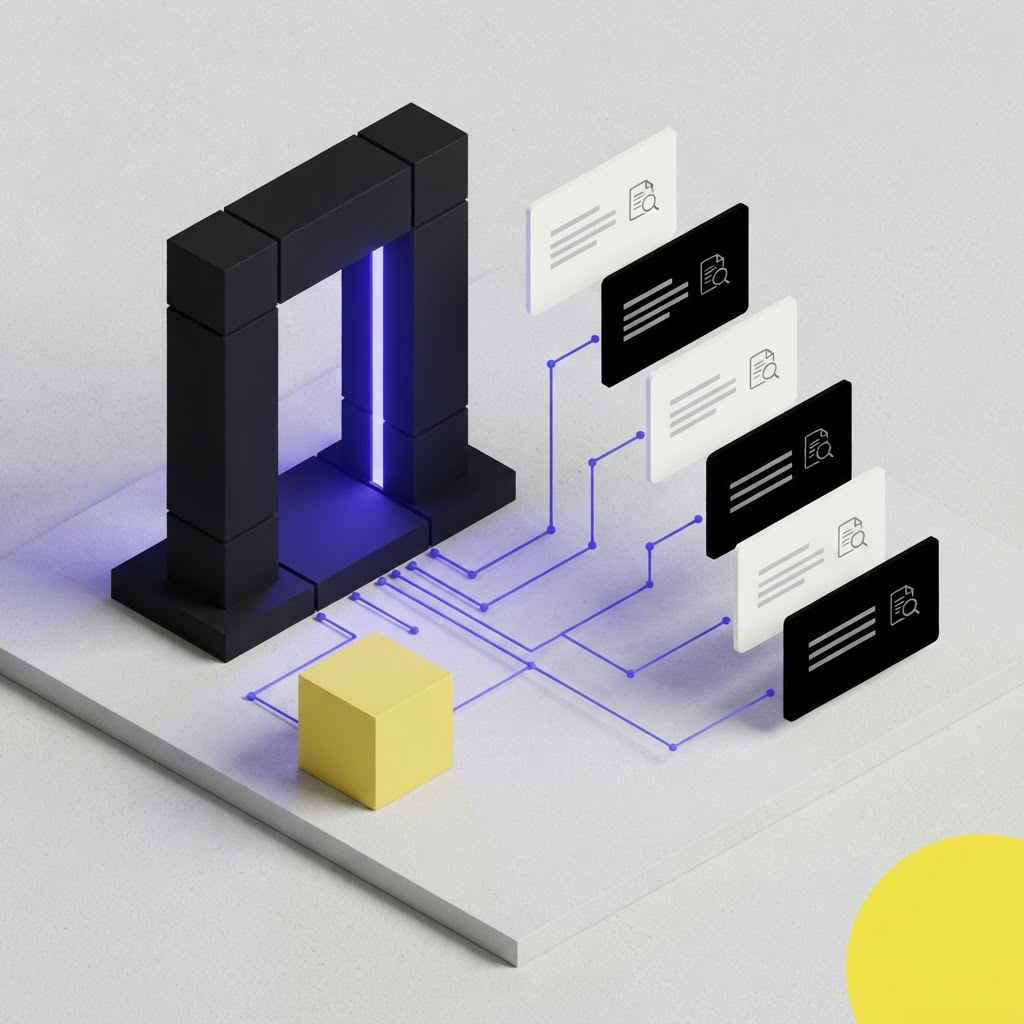 An architectural portal signifying the transition to audited compliance AI