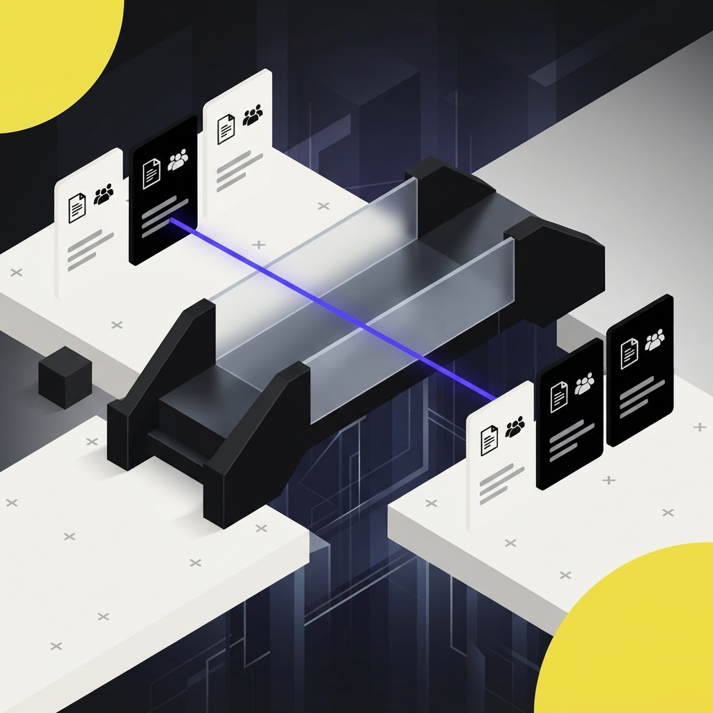 Isometric bridge hero object representing the transition to automation