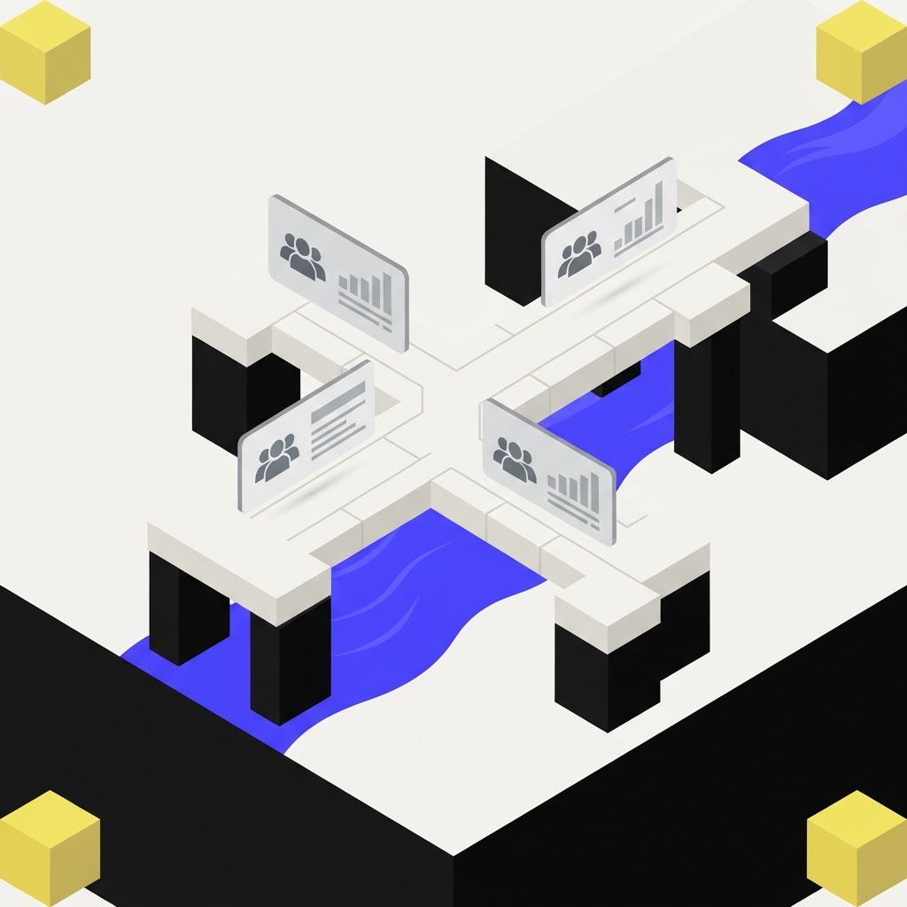 Isometric bridge structure representing the path to enterprise AI scaling