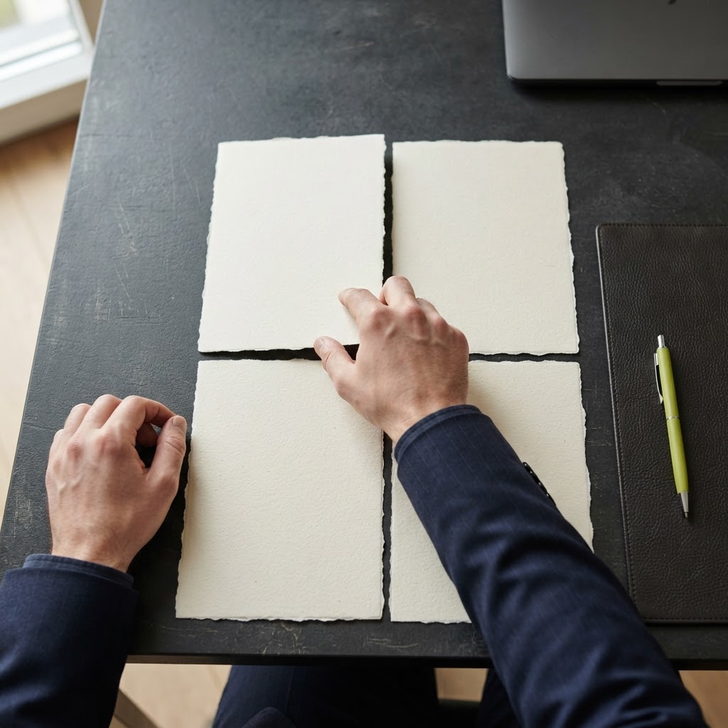Professional hands organizing compliance documentation