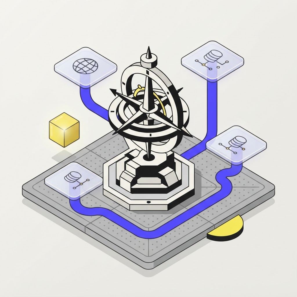 Isometric illustration of a navigation array for continuous monitoring