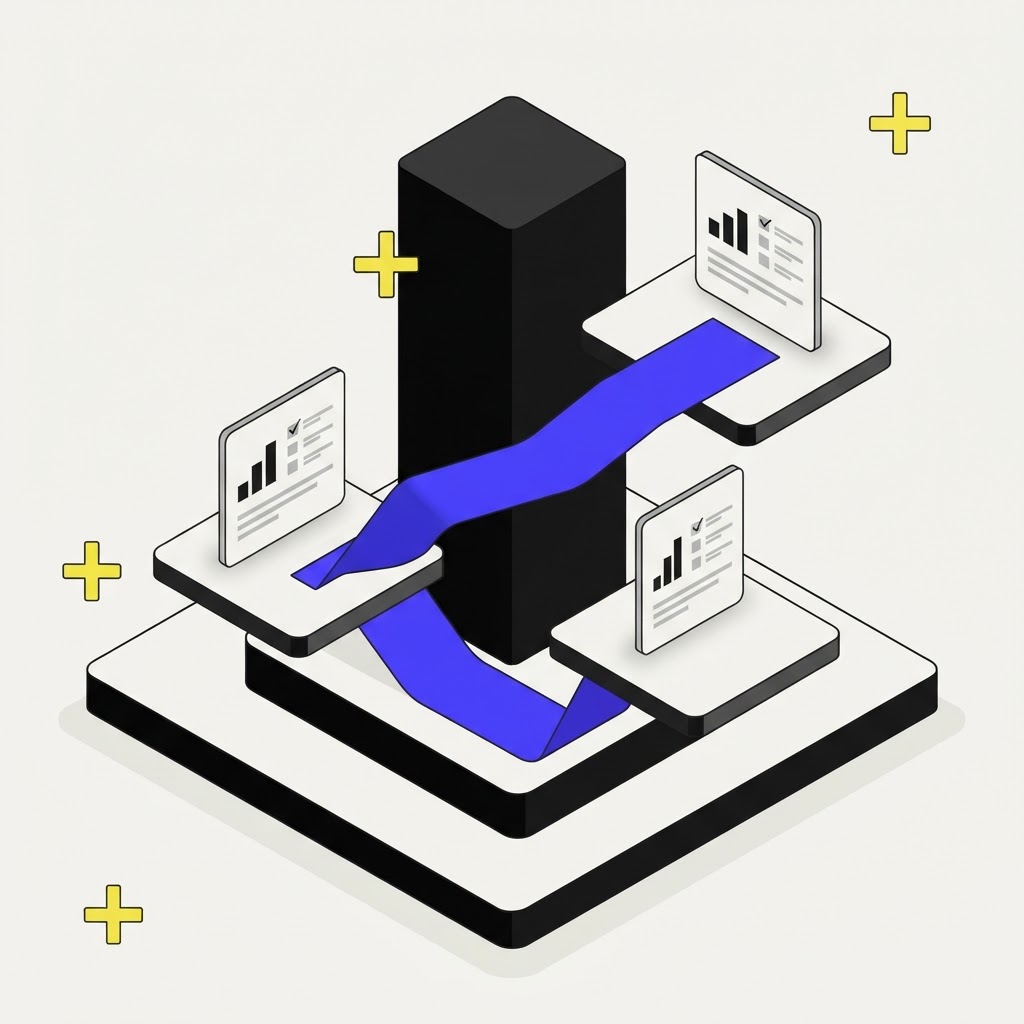 Isometric view of a continuous monitoring system with interconnected platforms