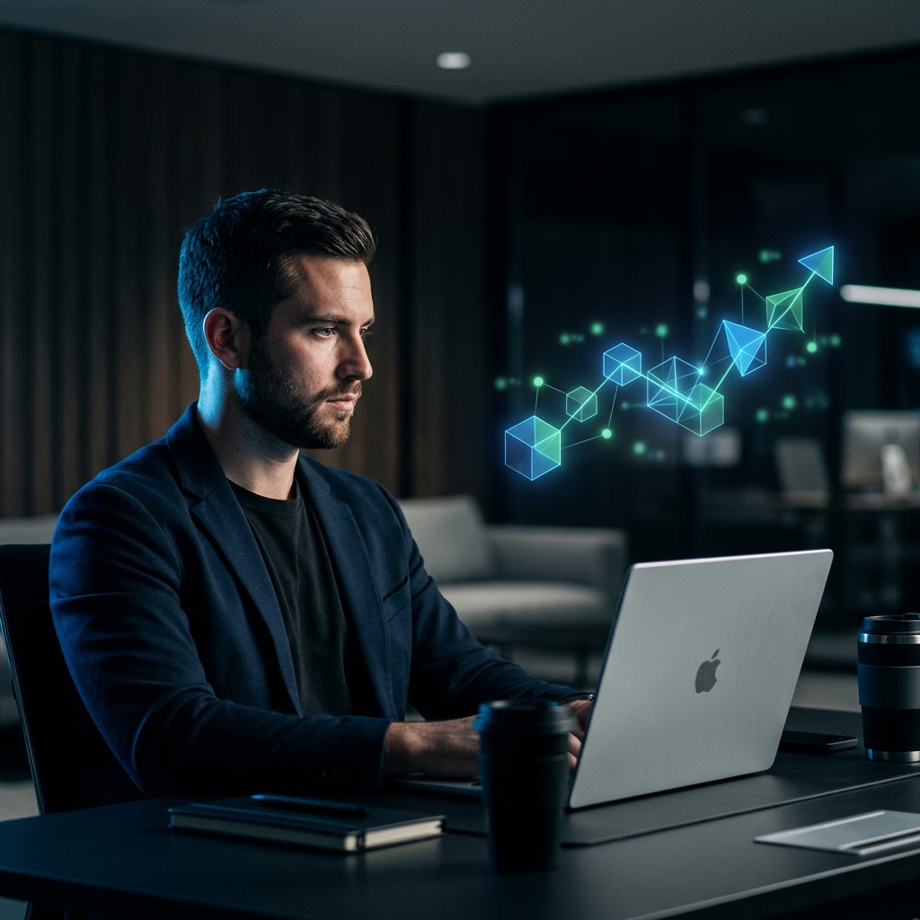 Founder analyzing pitch deck with AI feedback