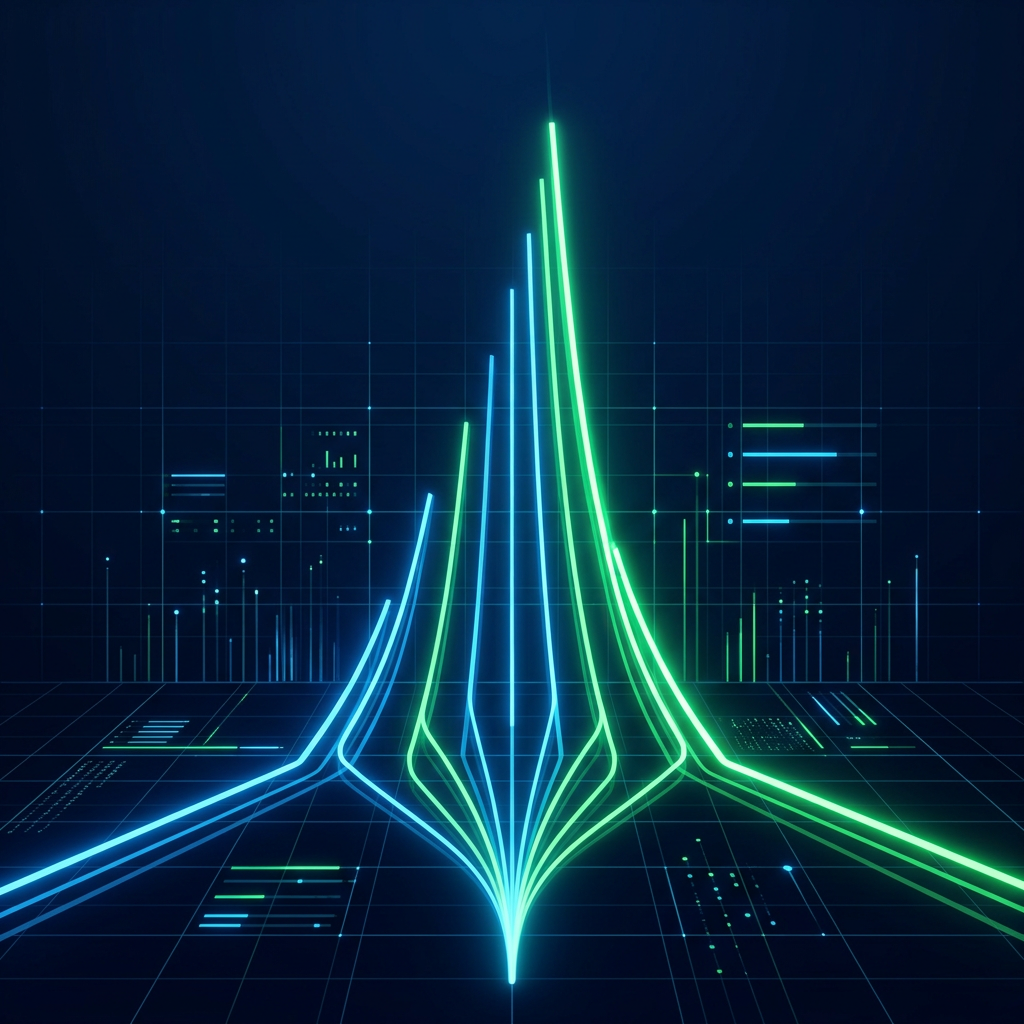 Ascending funding stages as glowing pathways