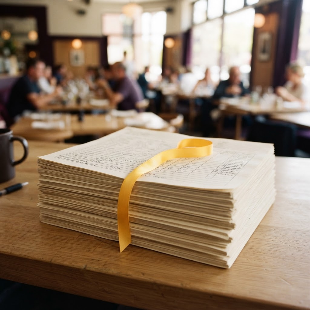 Organized physical shift schedules and leave request documents