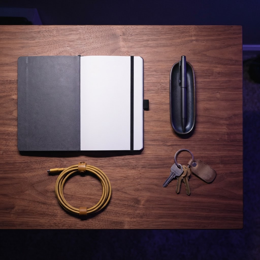 Clean organized desk space with professional tools