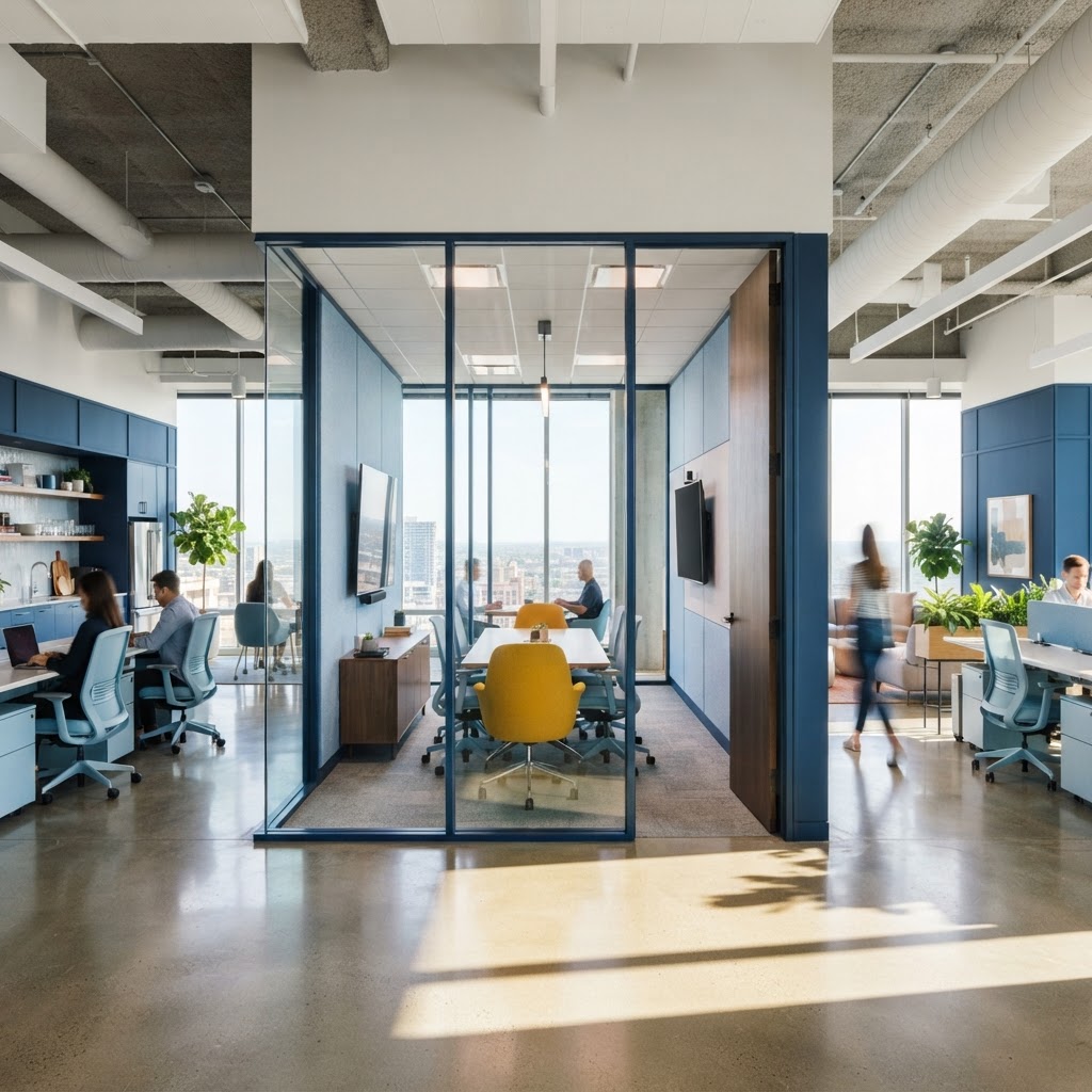 Modern light filled office interior