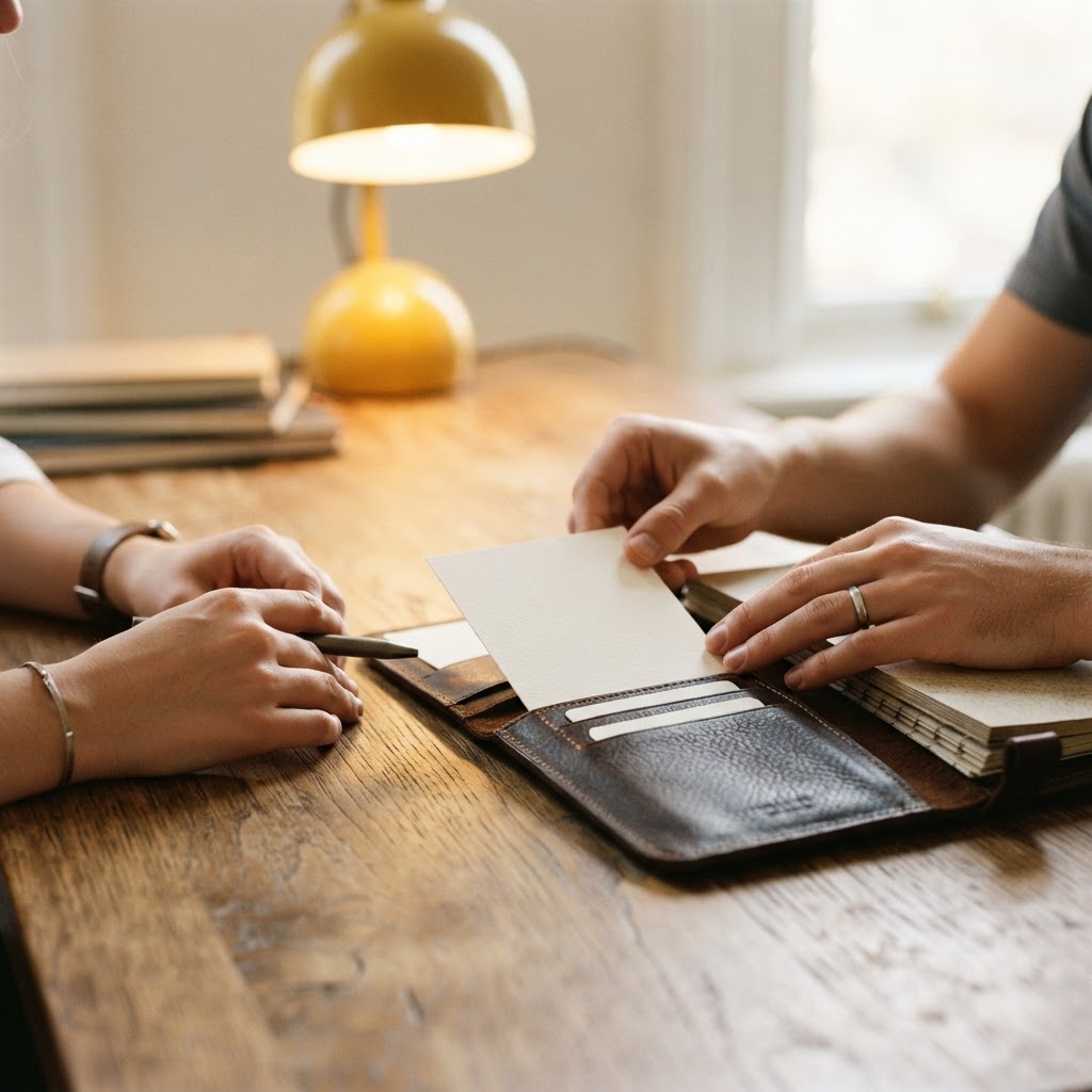 Two colleagues organizing employee records together at a shared desk