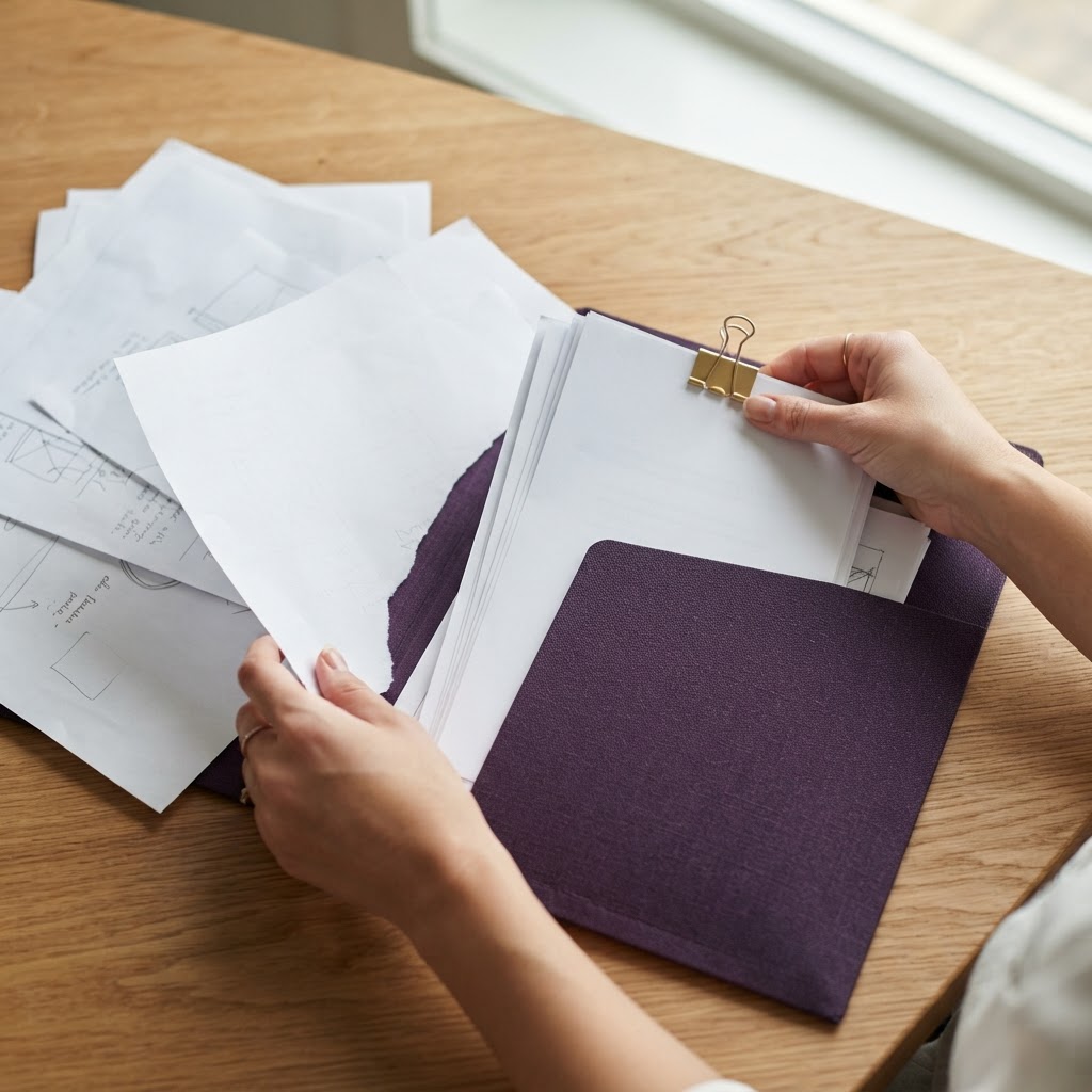 Organizing scattered papers into a single professional folder