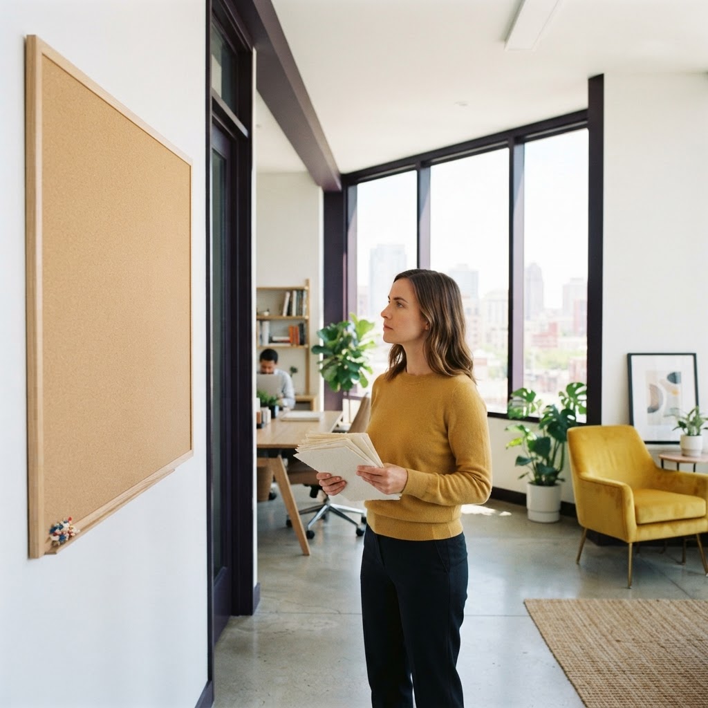 Professional preparing to organize information in a bright office space