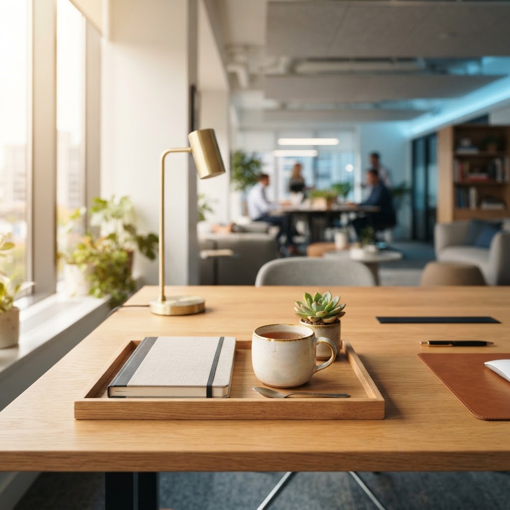 Clean and organized modern office desk