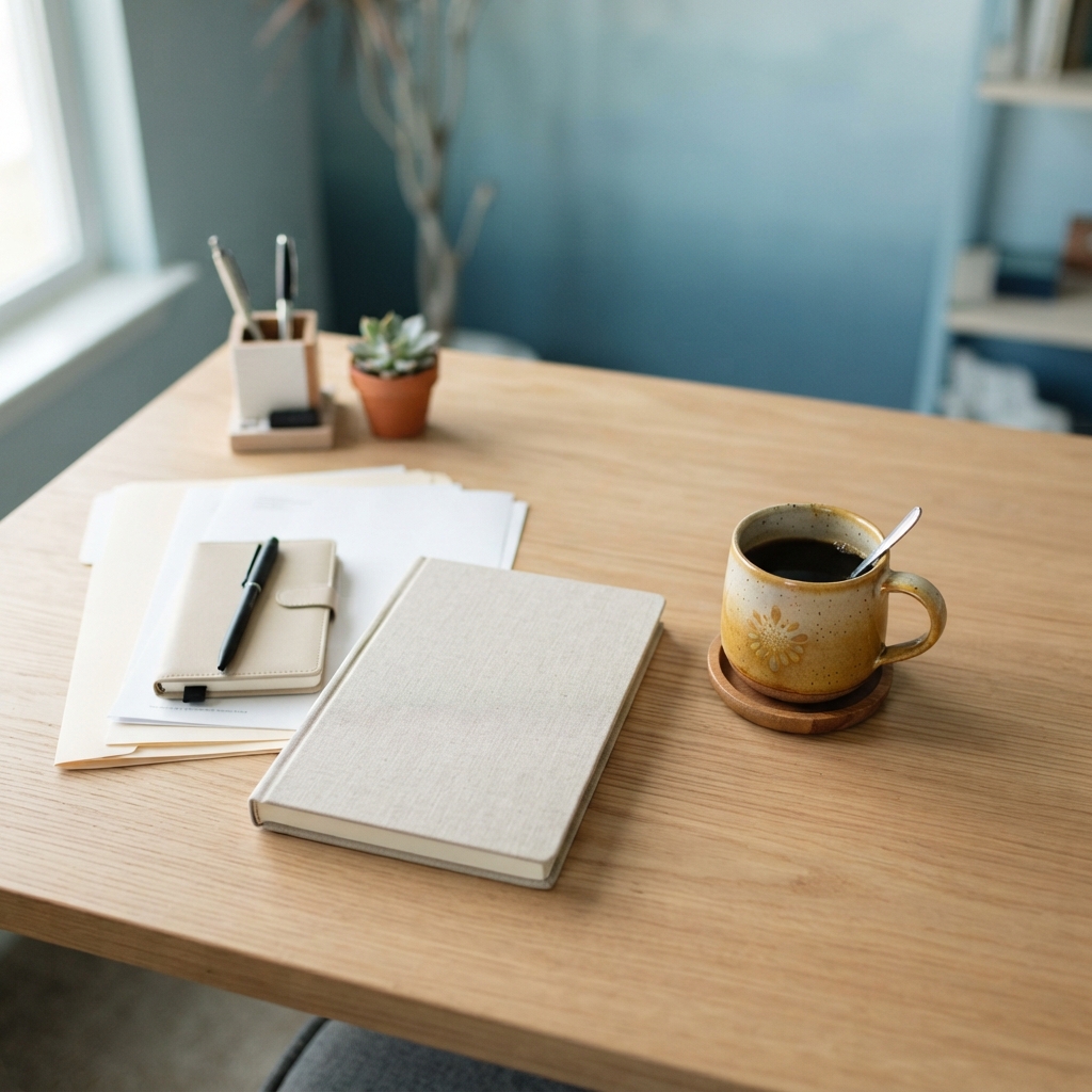 Clean organized desk space showing professional clarity