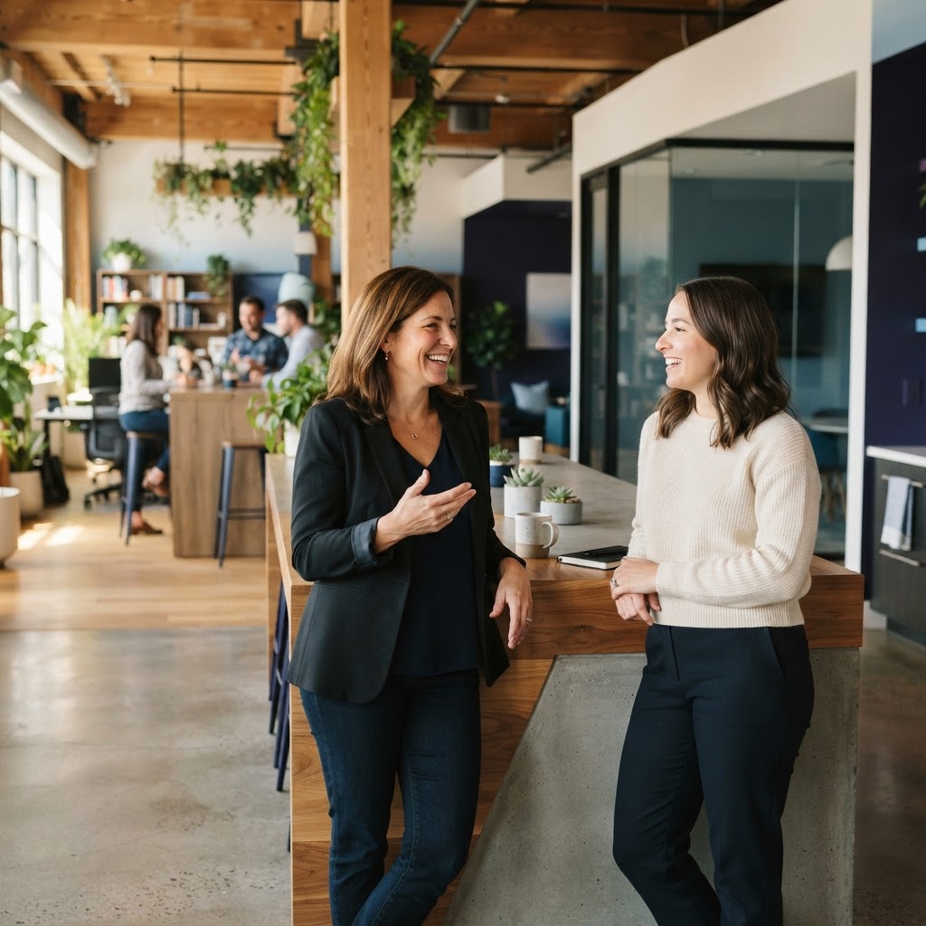 Two agency leaders having an informal conversation