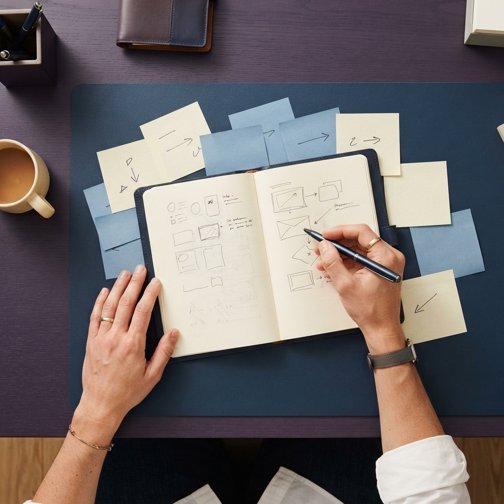 Clean and organized workspace desk surface