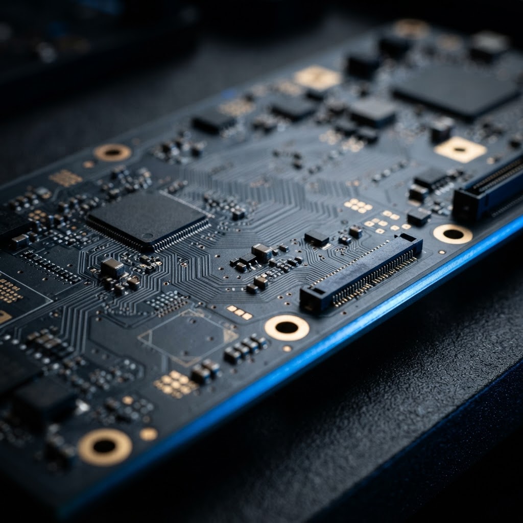 Close up of a high quality electronic circuit board