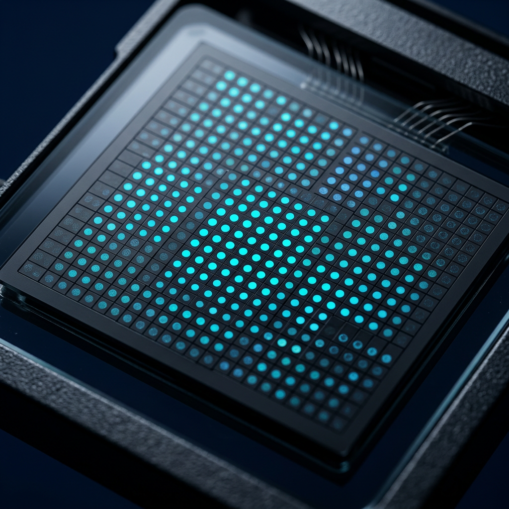 Microscopic biomarker array with precision lighting