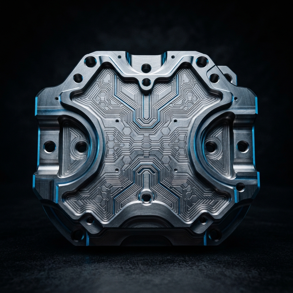 Detailed close up of precision engineered metal parts