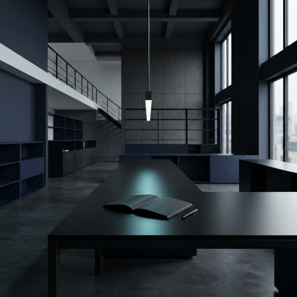 Minimalist modern professional workspace with orderly layout