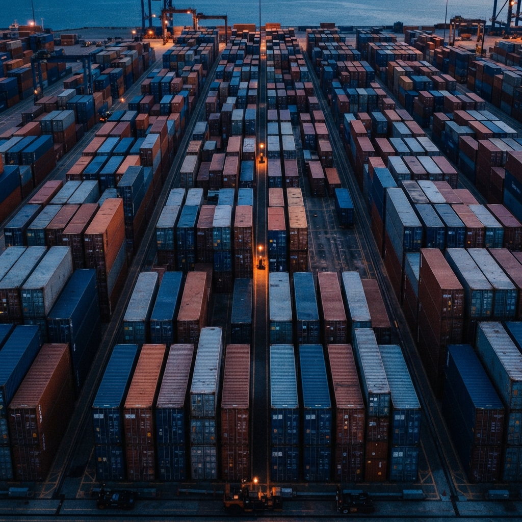 Geometric arrangement of industrial shipping containers