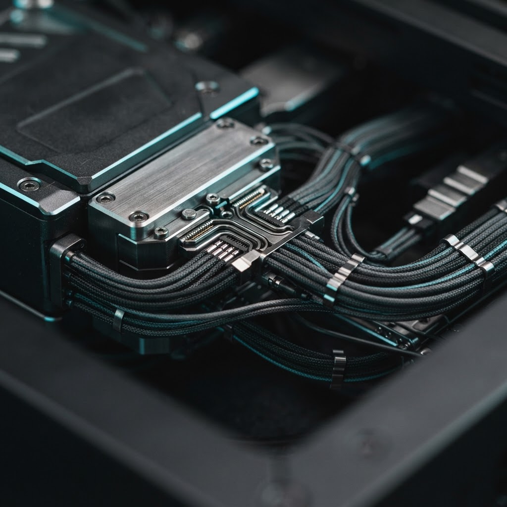 Macro detail of high-end modular hardware components