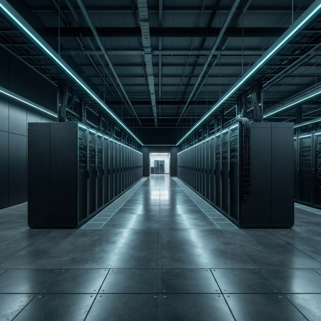 Clean and organized professional data center environment