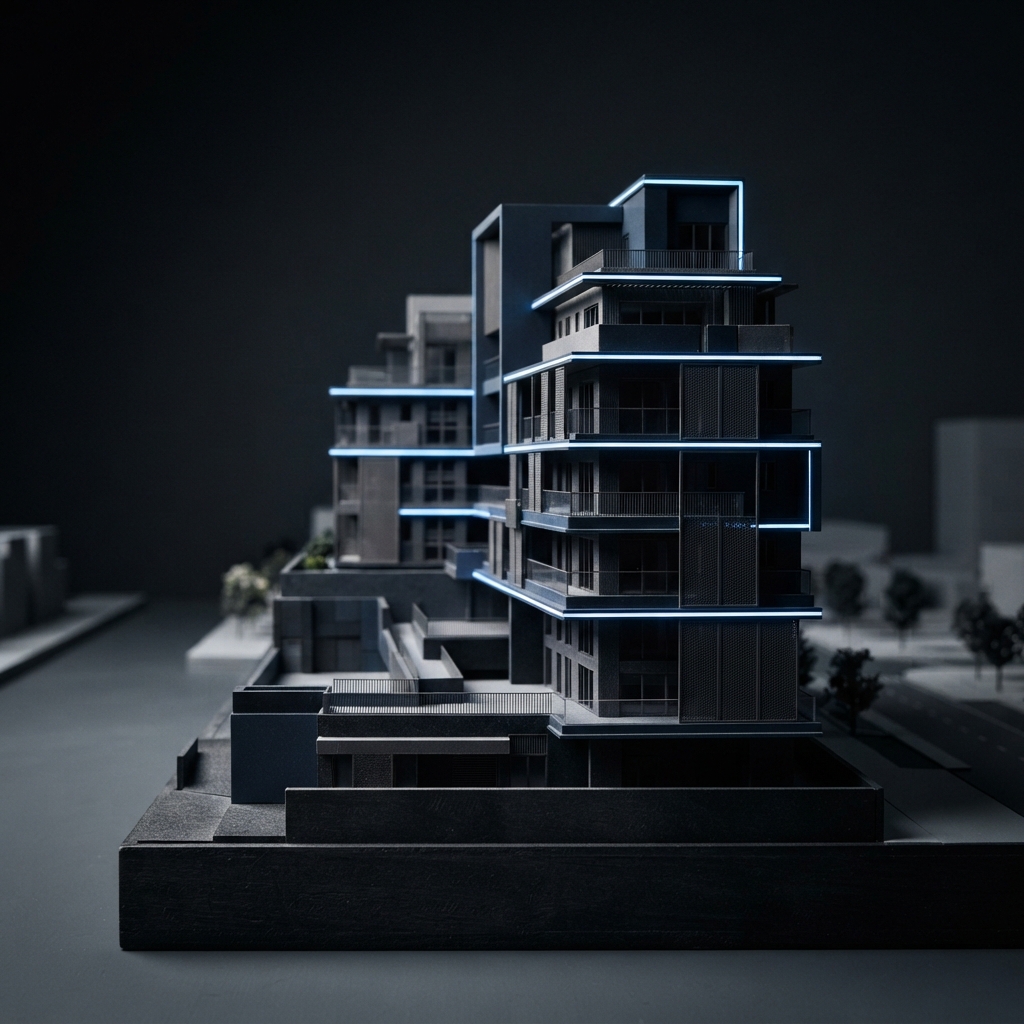Architectural model of modern residential home construction