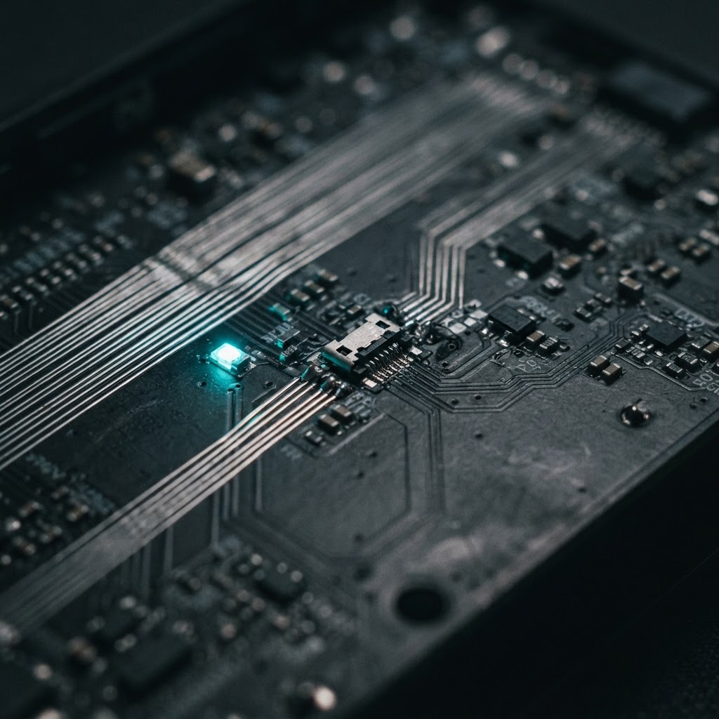 Detailed shot of high end electronic hardware and light