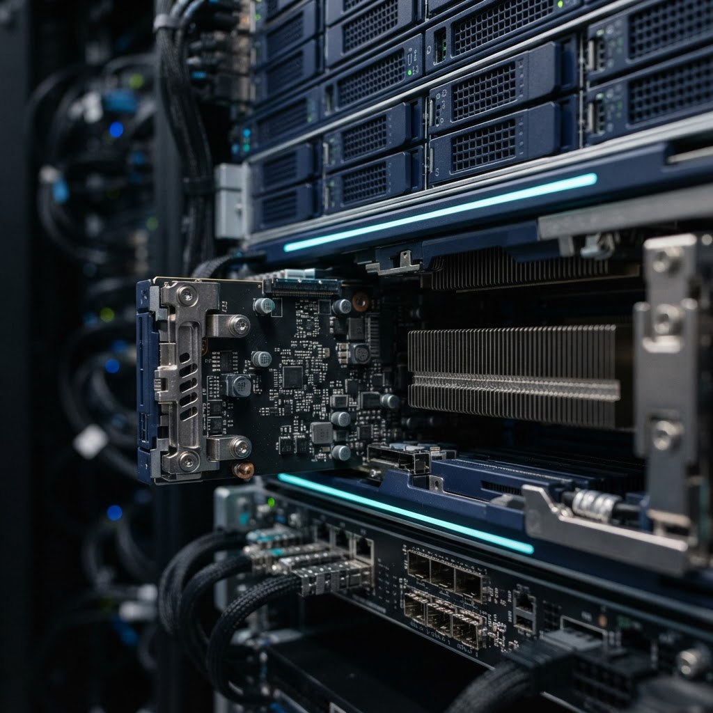 Close up of high quality server hardware components