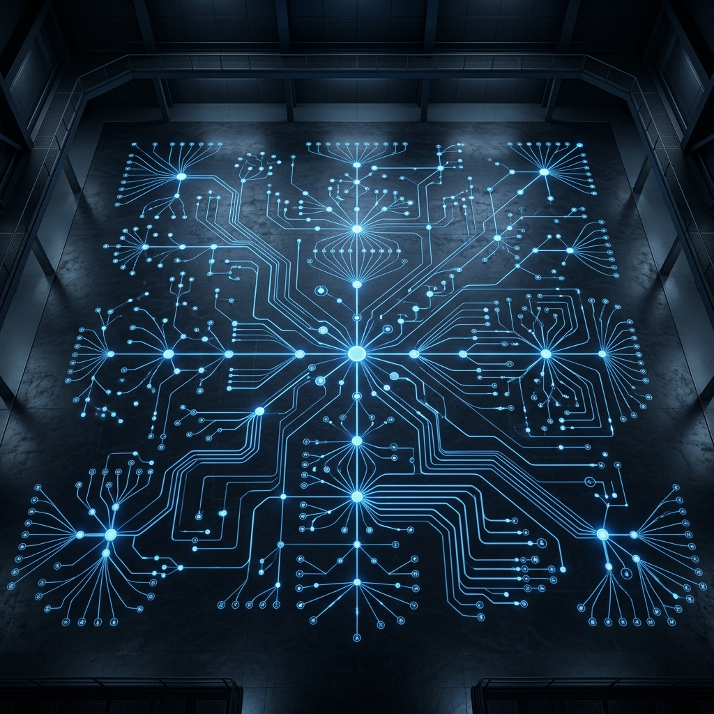 Data network nodes and interconnected pathways overhead