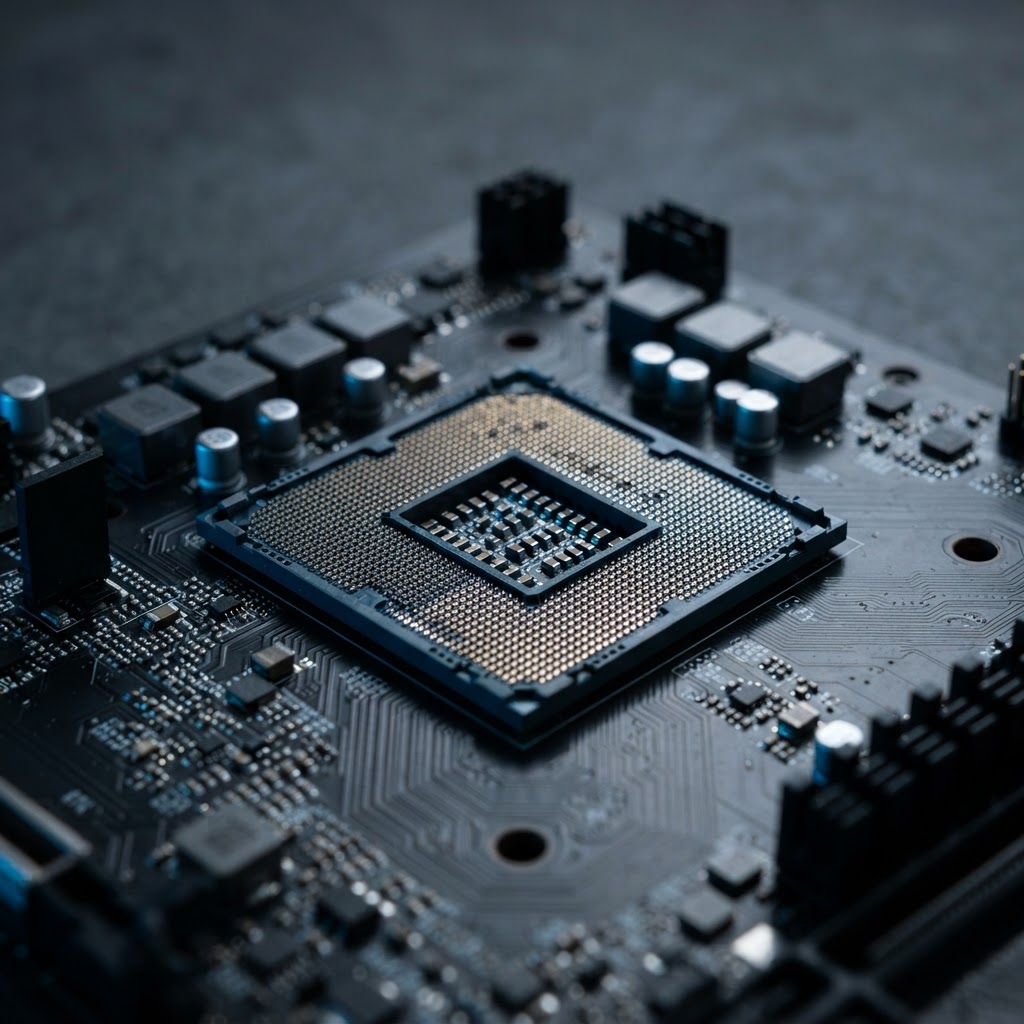 Professional macro photograph of high performance hardware components