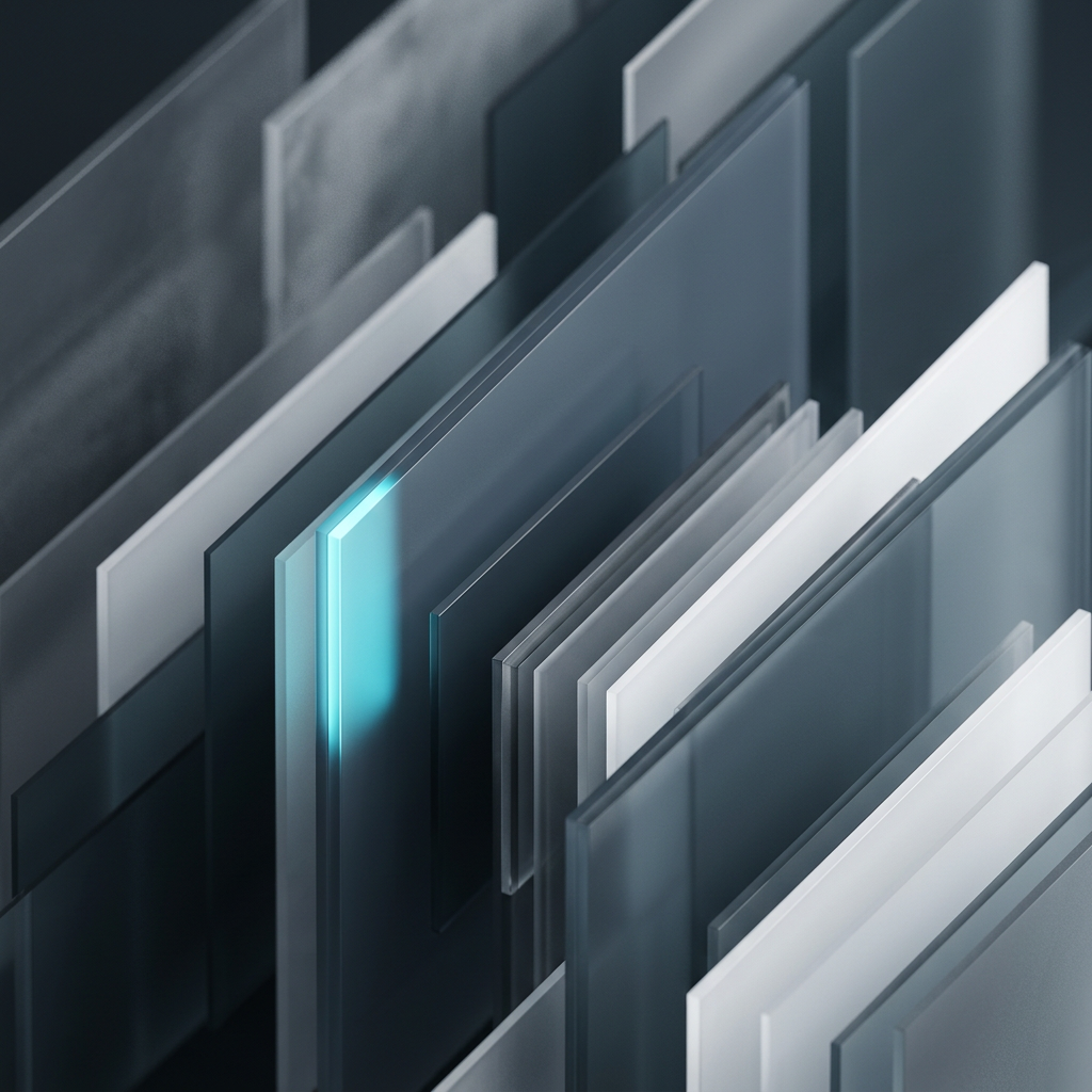 Layered translucent panels with accent lighting