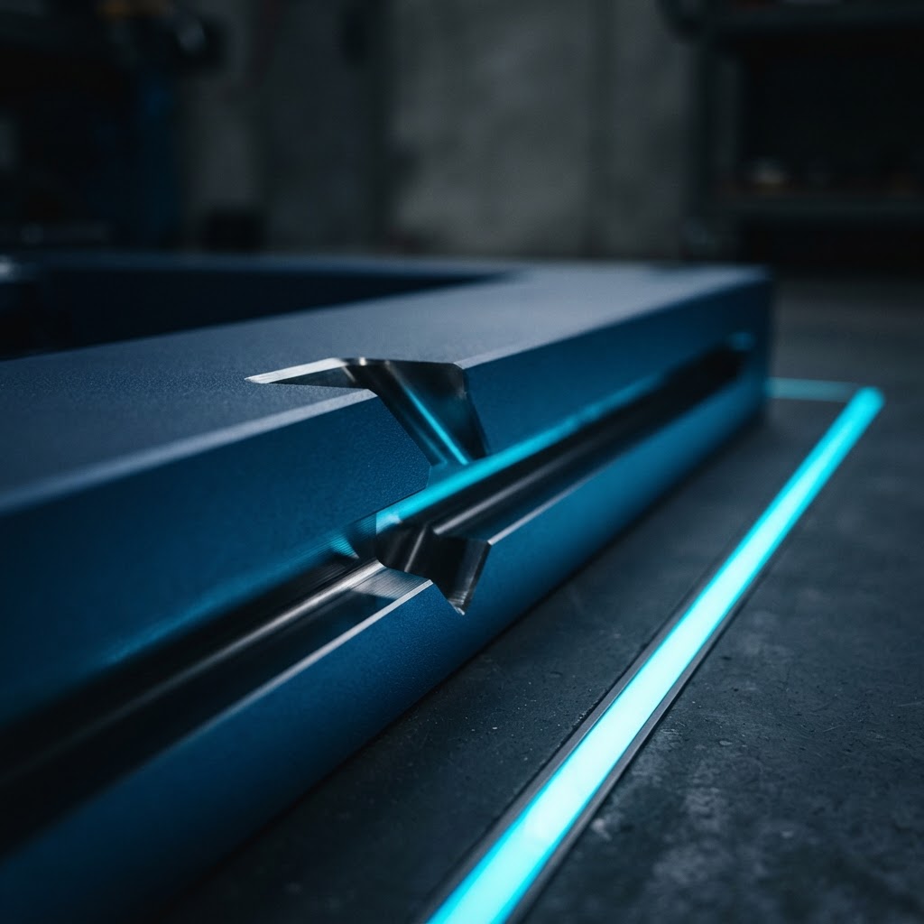 Macro view of an industrial steel edge