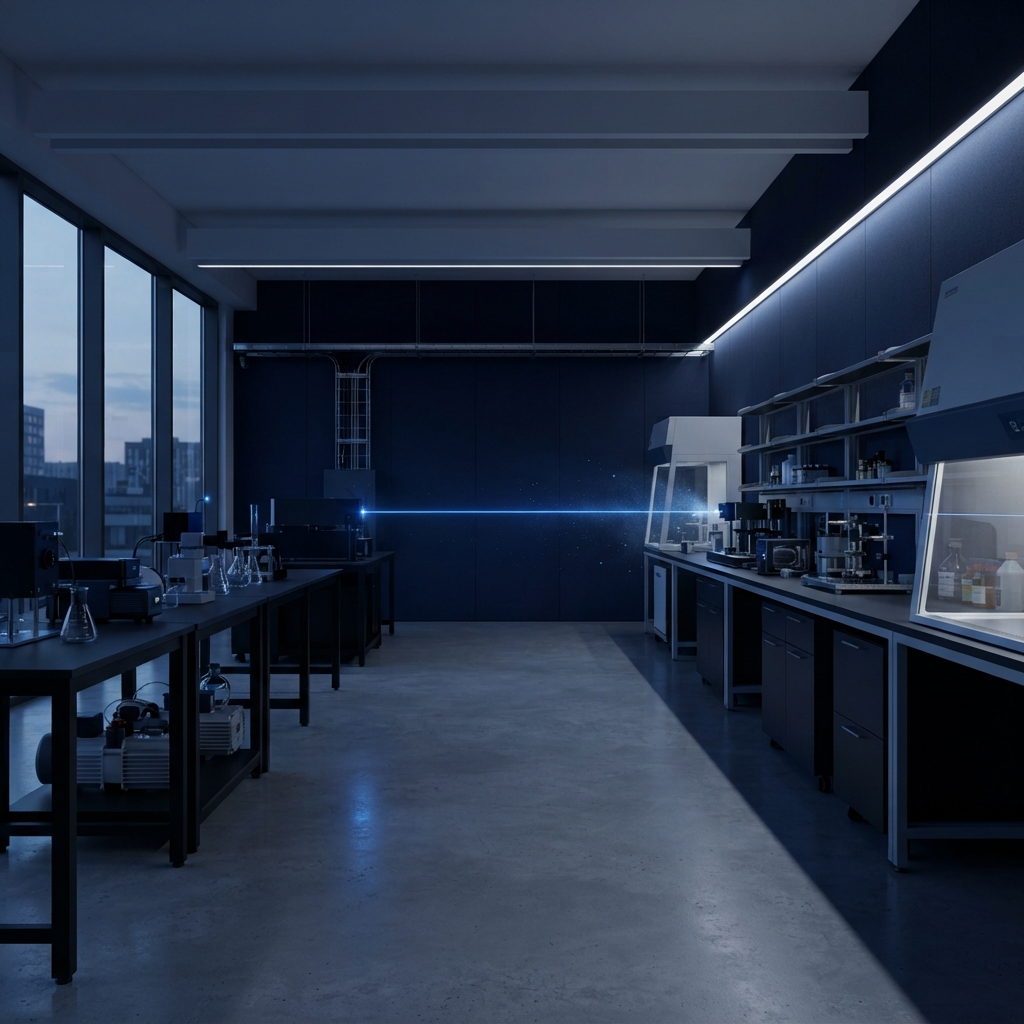 Minimalist modern research laboratory interior