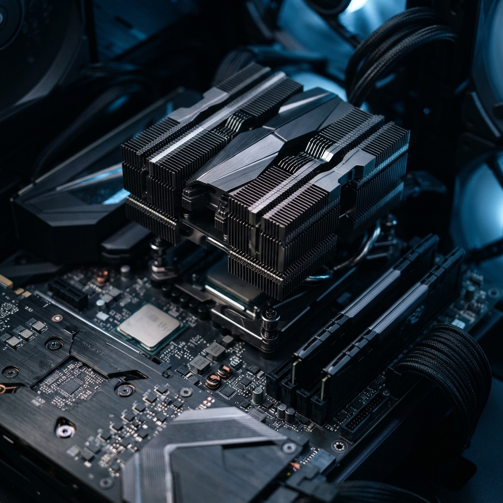 Macro view of high quality computer hardware components