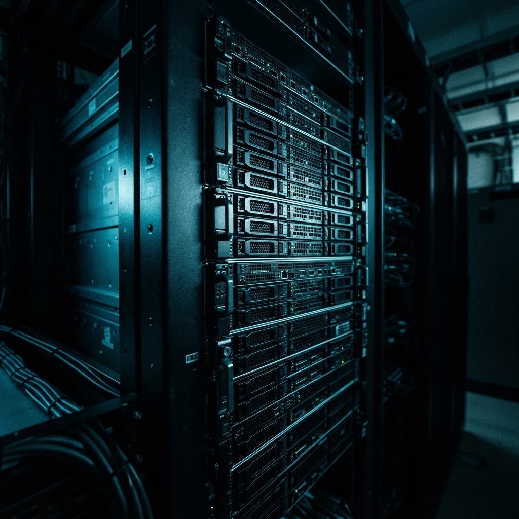 Professional server hardware in a dark data center
