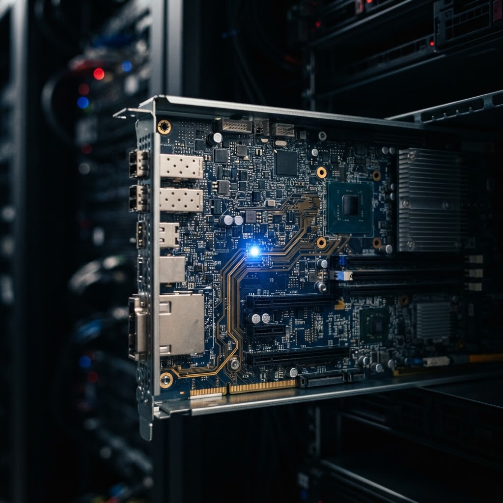 Macro view of high end server hardware circuitry