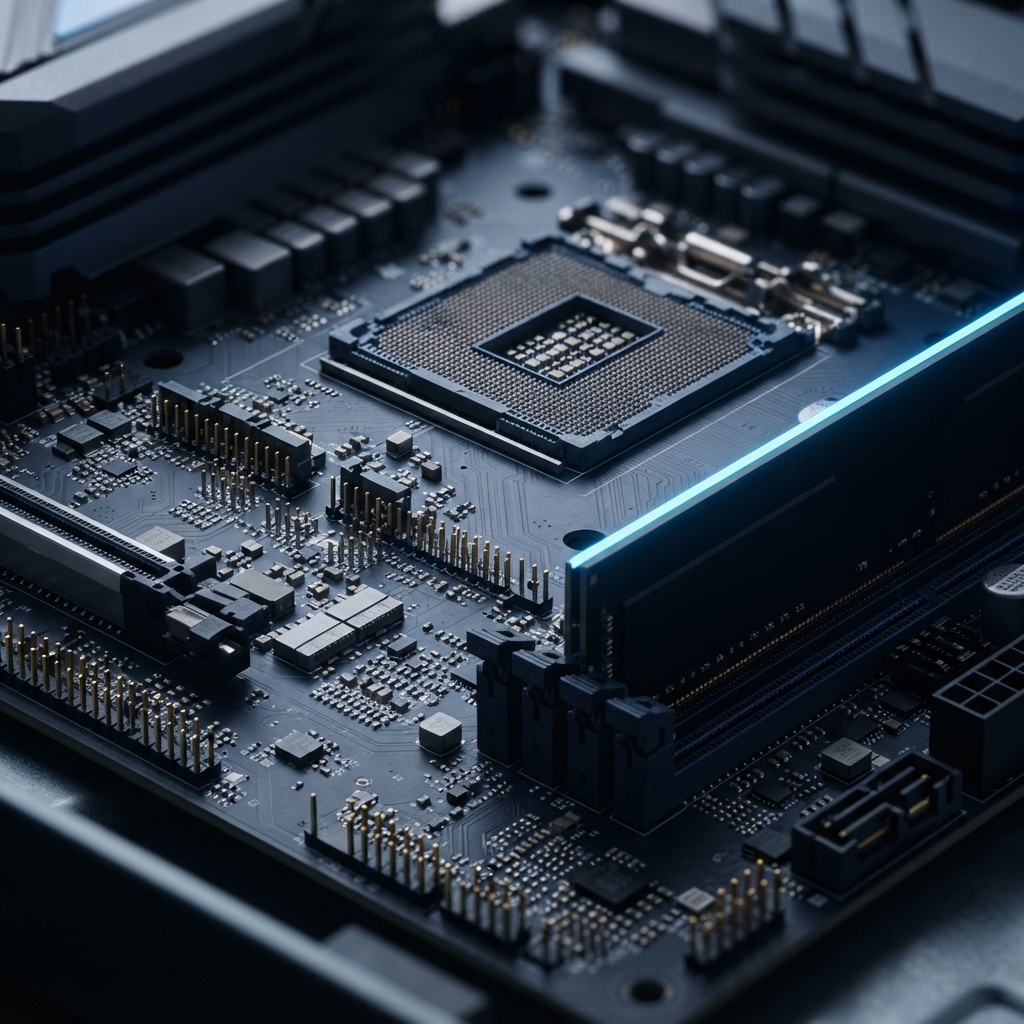 Macro view of high-end server hardware components