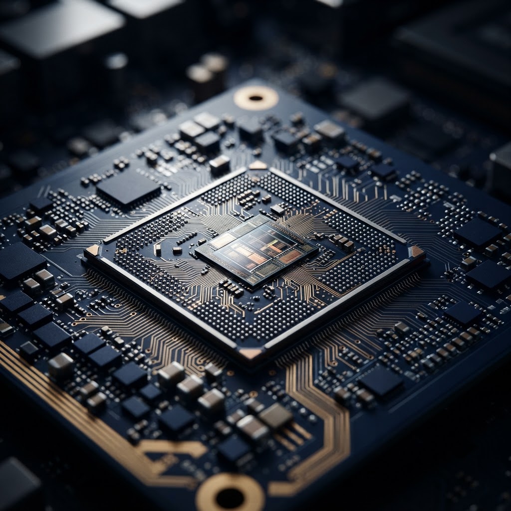 Close up macro view of high end hardware components