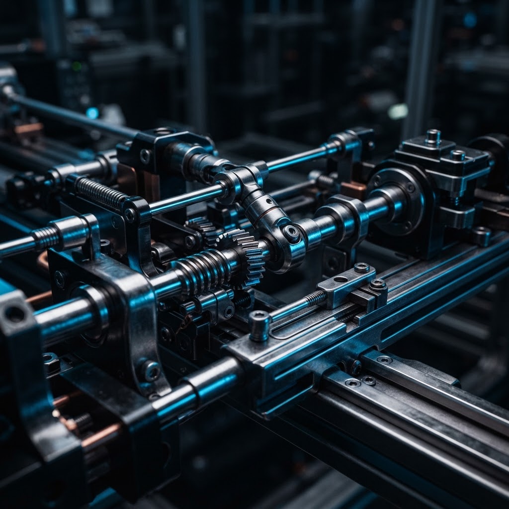 Macro view of metallic engineering and structural precision