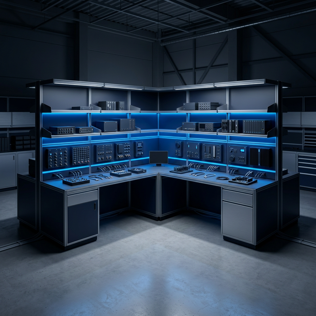 Modern modular biotech workstation setup