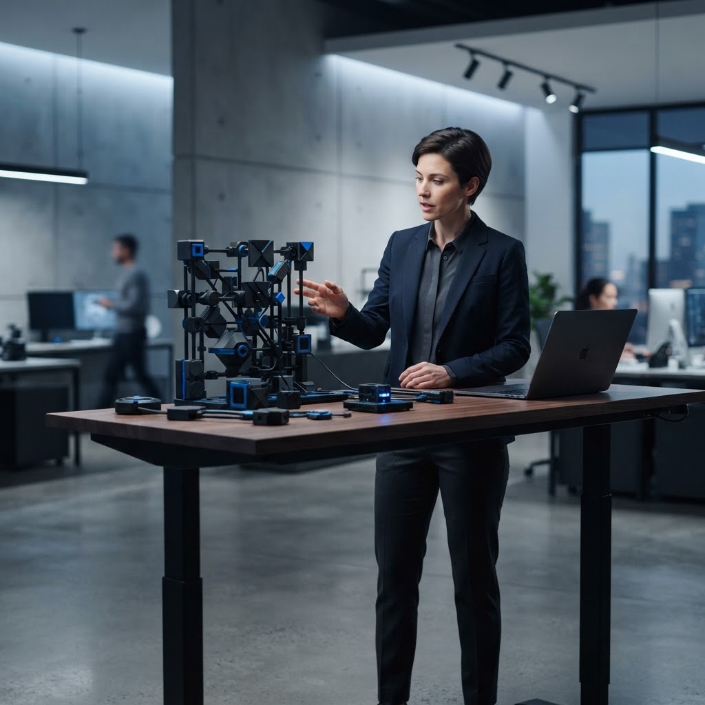 Professional engineer working on modular infrastructure architecture