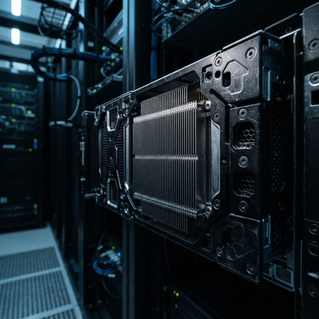 Macro view of high end industrial server hardware