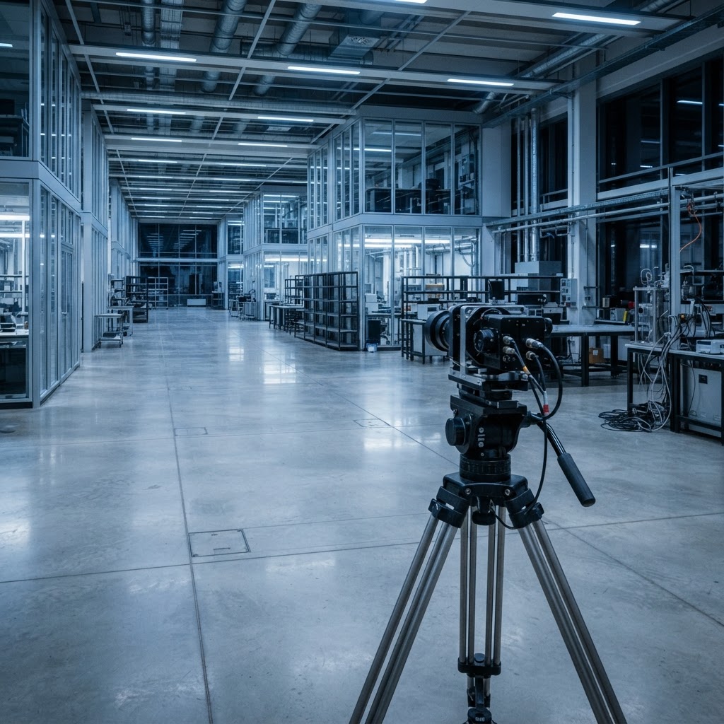 An empty high-tech laboratory with an optical sensor