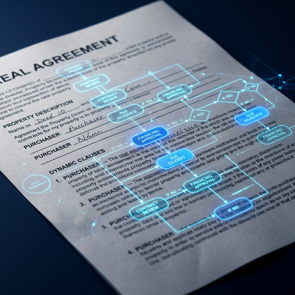Digital process overlay on real estate contract document