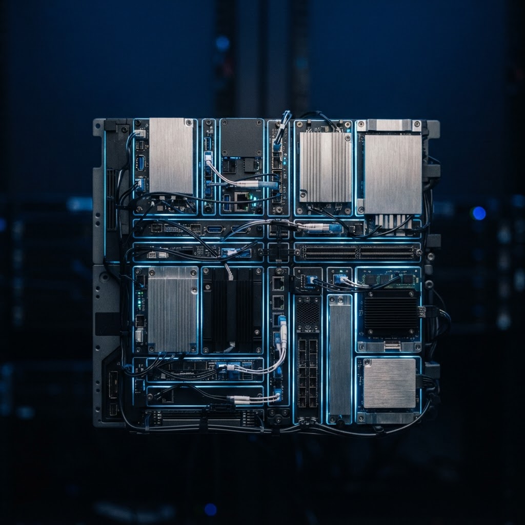 Macro view of modular high performance server components