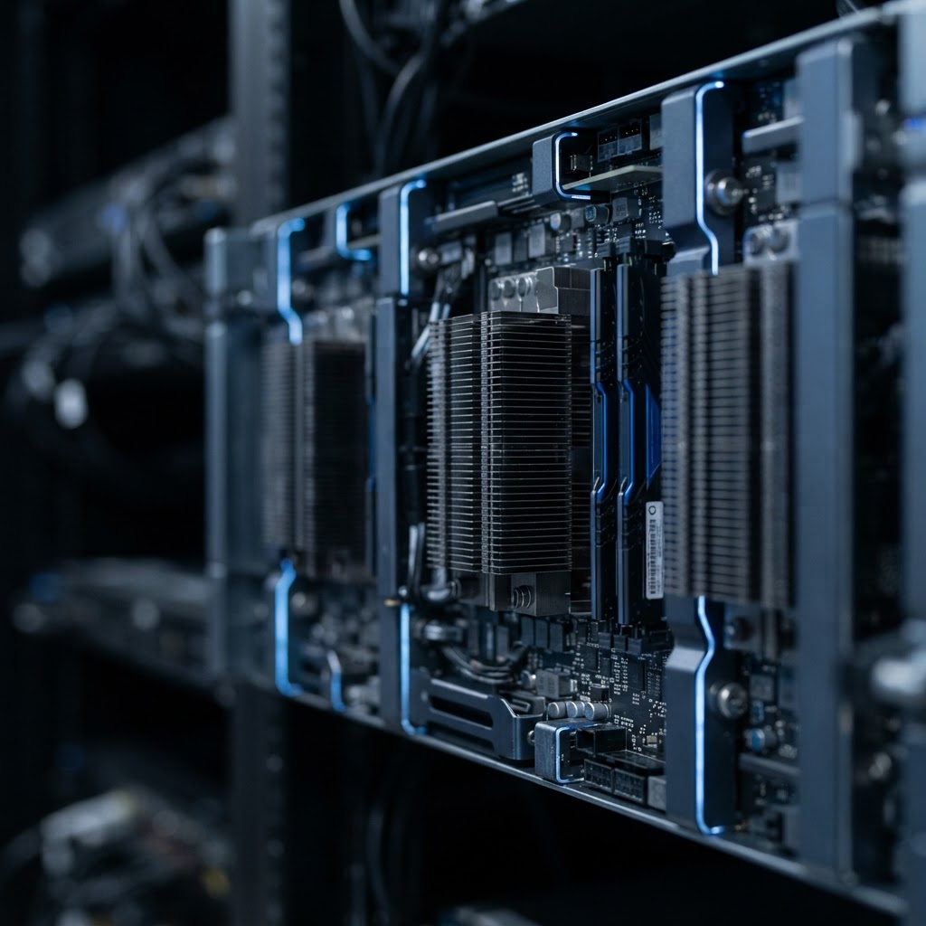 Professional server hardware macro detail