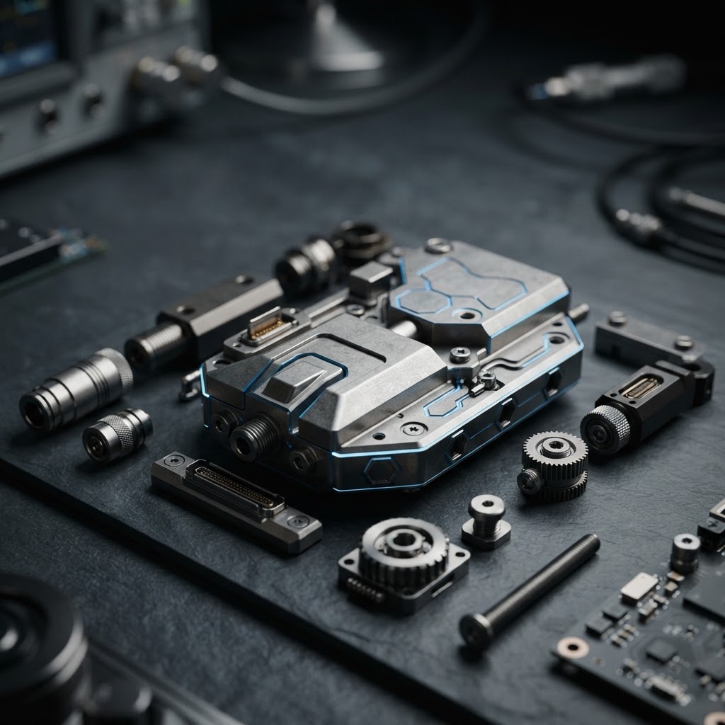 Macro view of precise aerospace hardware components