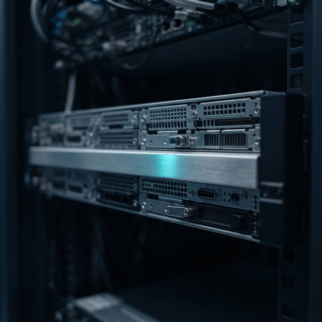 Macro view of high-end server hardware component