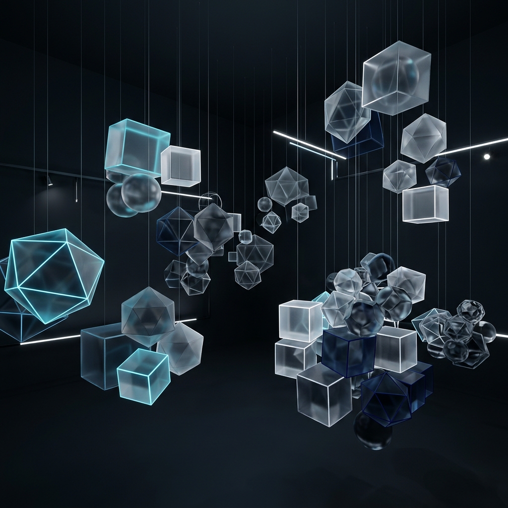 Geometric solids representing multidimensional vector space
